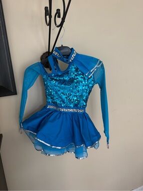 Weissman Turquoise Blue Sequin Dance Costume for Kids